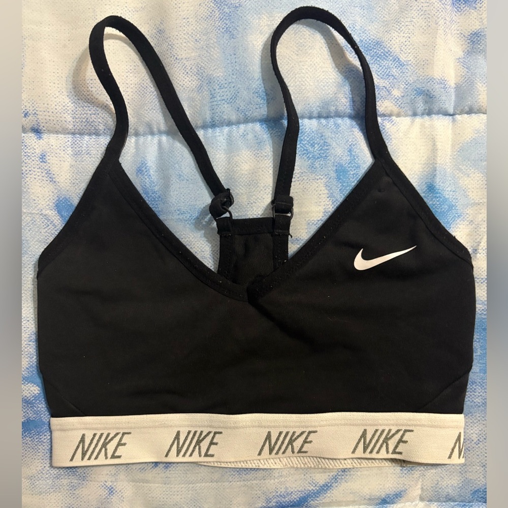 Nike Black Sports Bra with White Trim